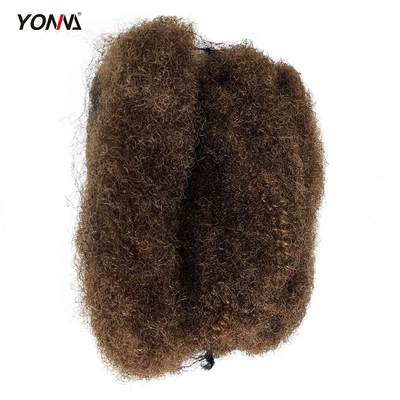 YONNA Tight Afro Kinky Bulk For DreadLocks,Twist Braids Human Hair Medium Ash Brown #8 8Inch - Image 4